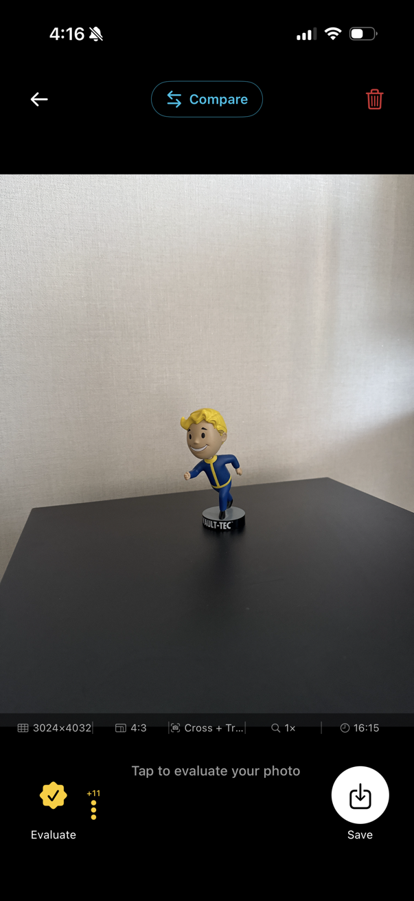 Photo comparison view