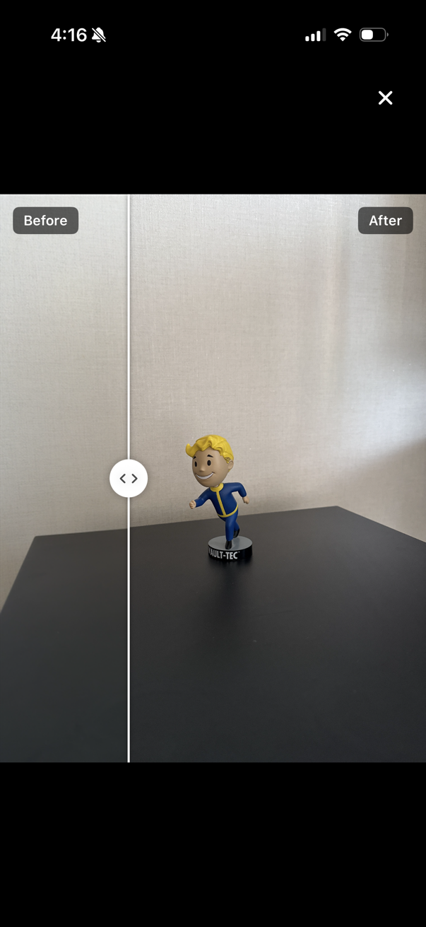 Before and after comparison